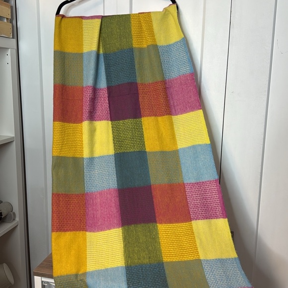 Multicolor Plaid Blanket Scarf Pashmina - super soft with tassels - Picture 4 of 5
